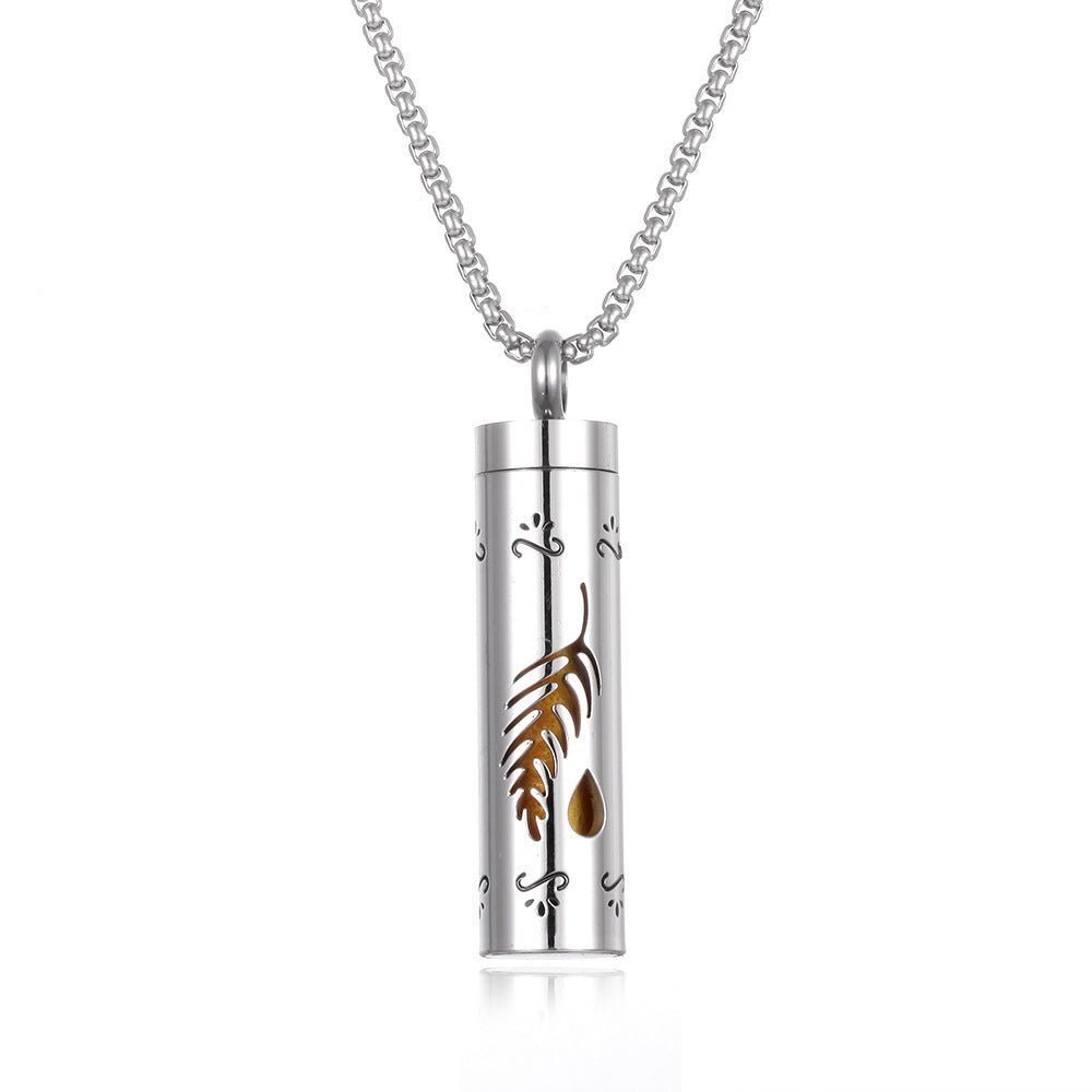 Aromatherapy Pendant Perfume Bottle Essential Oil Titanium Steel - Alsy store