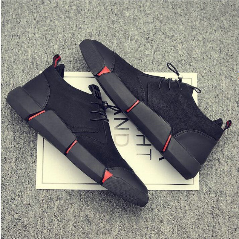 Men's Leather Casual Shoes Fashion Breathable Sneakers Fashion Flats Big Plus Size 45 eprolo