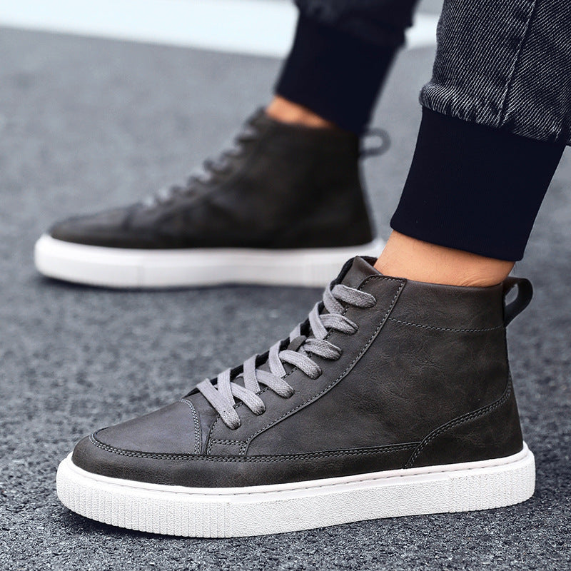 High-Top Sneakers Casual Leather Top Handmade Shoes Sneakers Alsy store