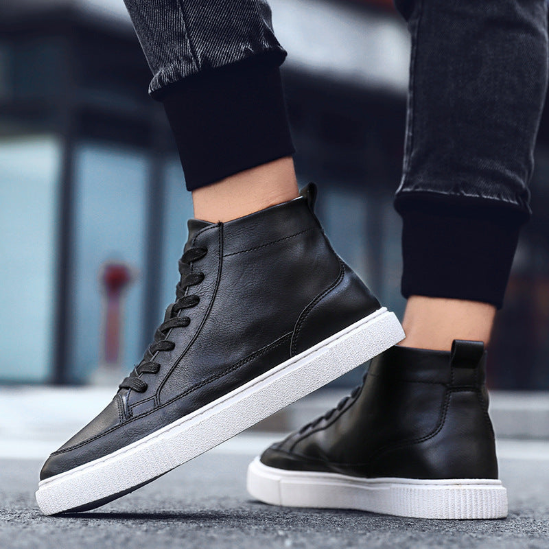 High-Top Sneakers Casual Leather Top Handmade Shoes Sneakers Alsy store