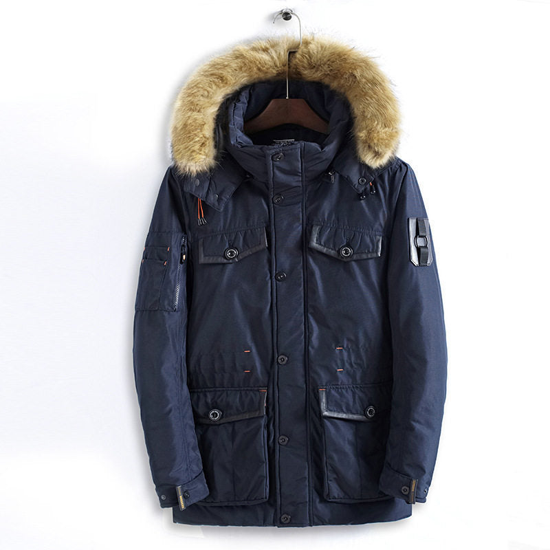 Men Winter Long Cotton Jacket Warm Clothing - Alsy store