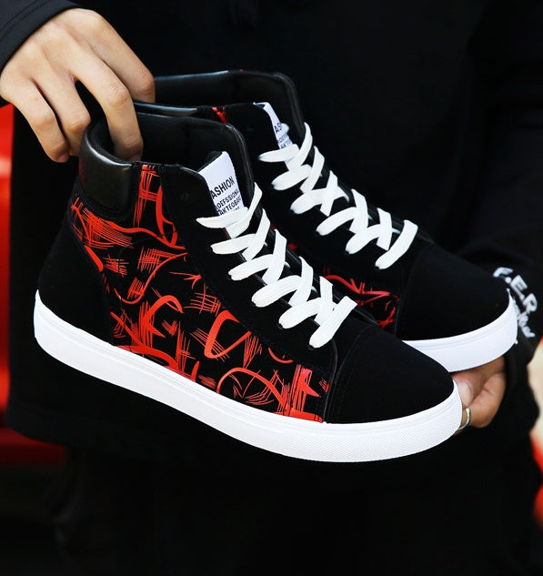 Spring high top shoes Korean Edition men''s shoes Alsy store