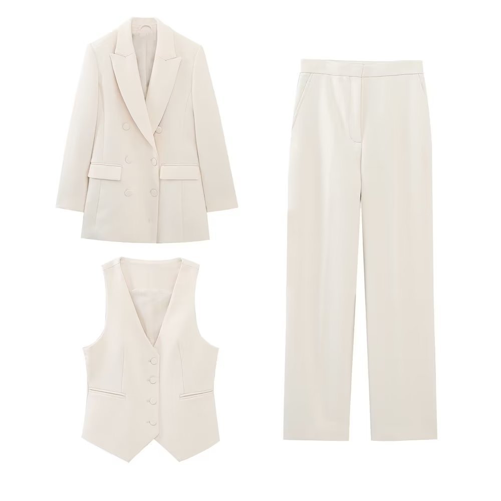 Women's Long Double-breasted Blazer - Alsy store