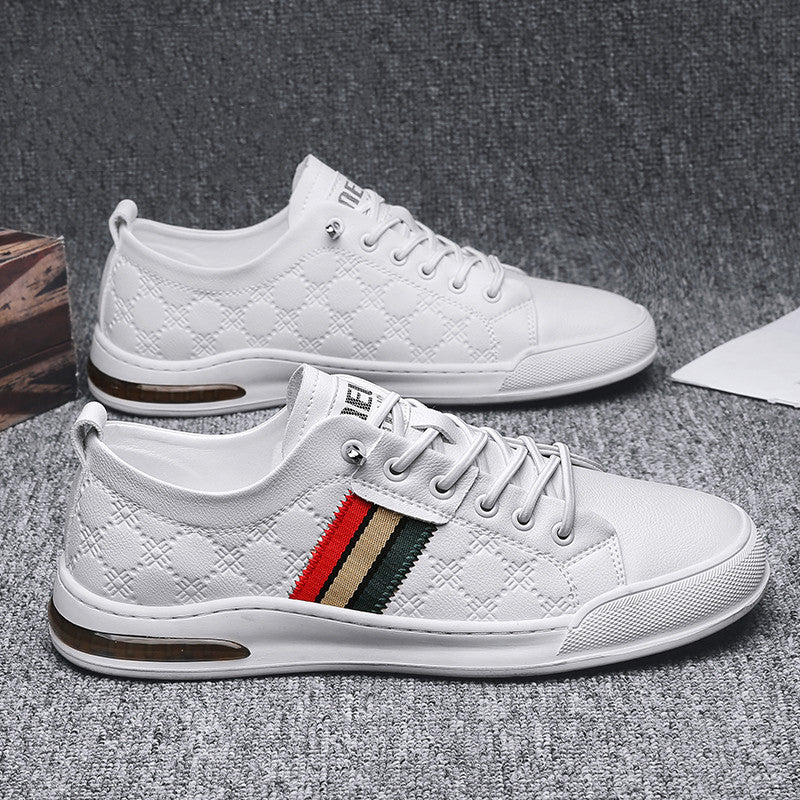 Men's Casual Leather Shoes Versatile Leather Board Shoes Thin Style Breathable Alsy store