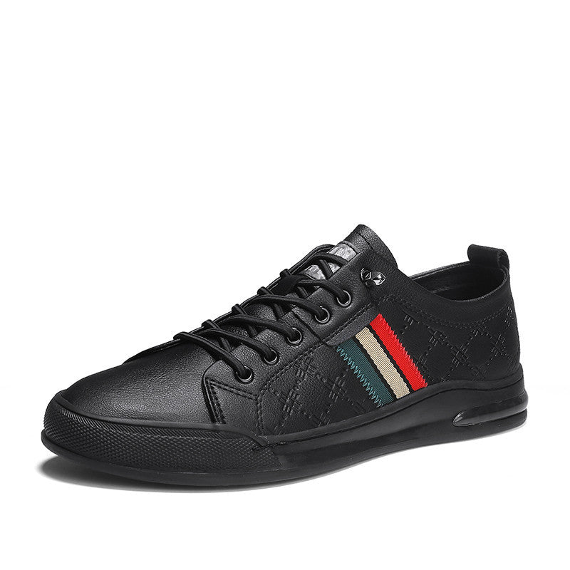 Men's Casual Leather Shoes Versatile Leather Board Shoes Thin Style Breathable Alsy store