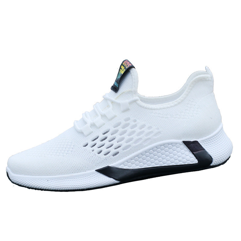 New Sports Shoes Men's Breathable Casual Mesh Shoes Comfort Increase Lace-up Non-slip Low-top Running Shoes - Alsy store