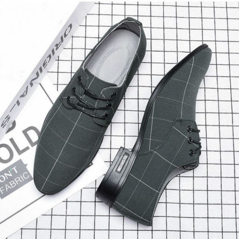 Mens Shoes Men Dress Shoes Leather Breathable Leisure Business Canvas Formal Shoes Alsy store