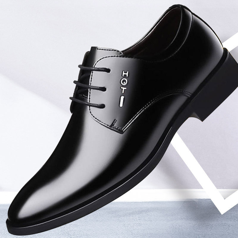 Men's Leather Shoes, Business Dress Shoes, British Set Of Feet, Black Leather Shoes Alsy store