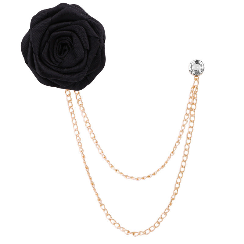 Fashion Handmade Rose Brooch Tassel Men Suit - Alsy store