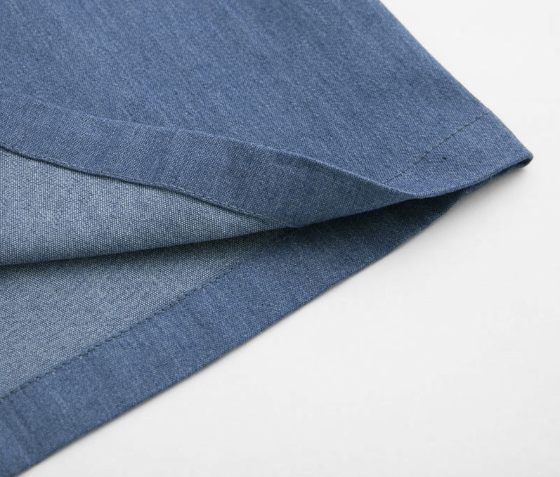 Women's long denim suspender dress