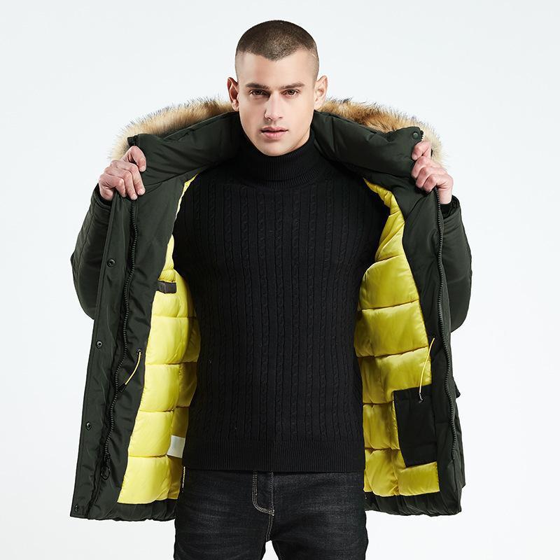 Men Winter Long Cotton Jacket Warm Clothing - Alsy store