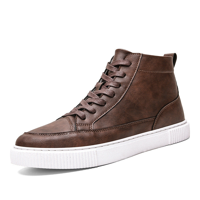 High-Top Sneakers Casual Leather Top Handmade Shoes Sneakers Alsy store