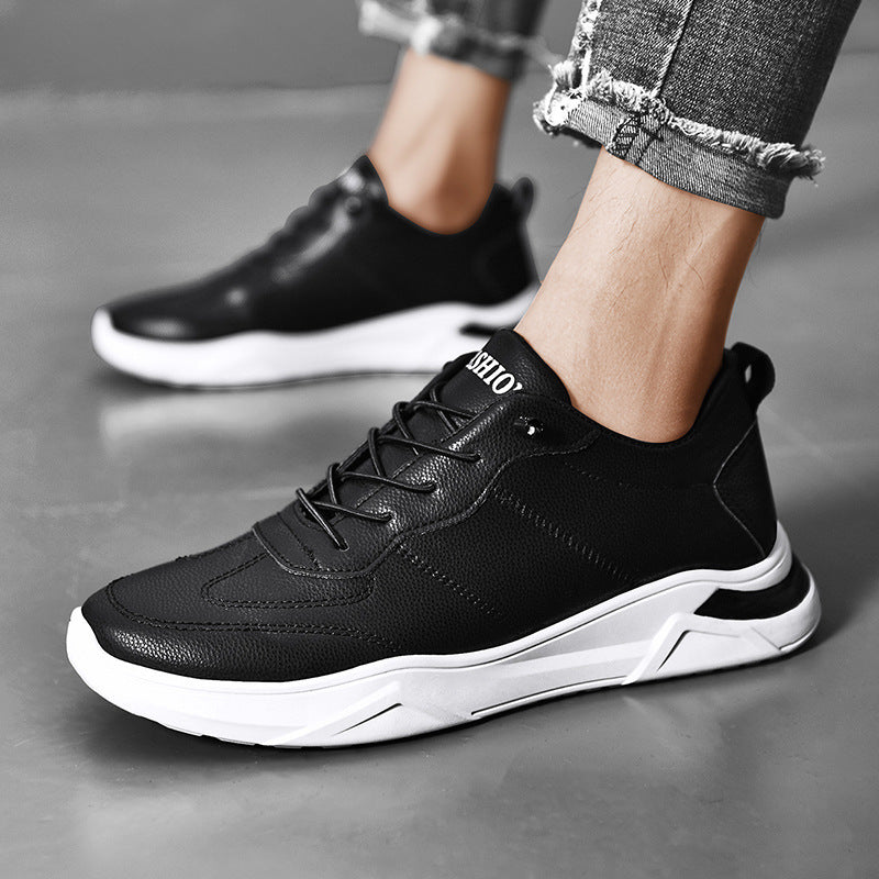 Sneakers Leather Round Toe Fashion Shoes Men Alsy store