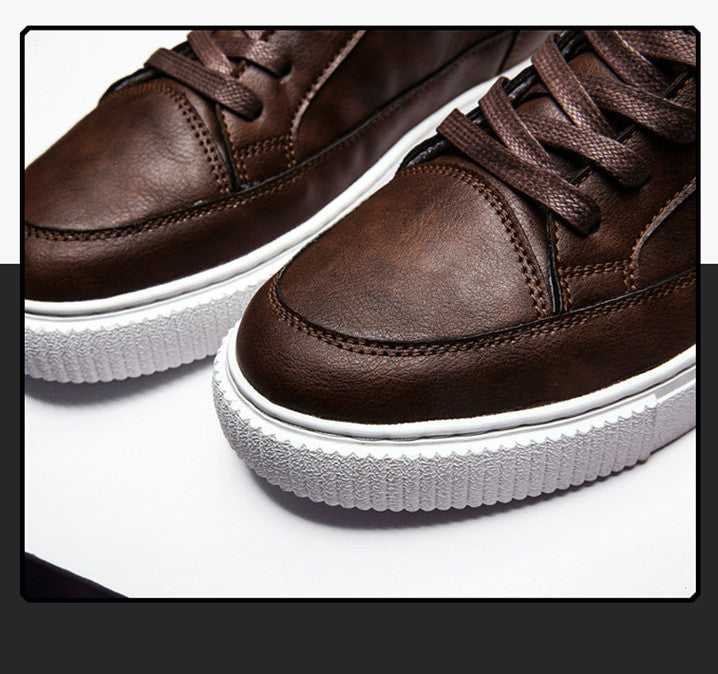 High-Top Sneakers Casual Leather Top Handmade Shoes Sneakers Alsy store