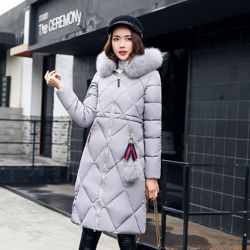 Long hooded padded down coat coat women - Alsy store