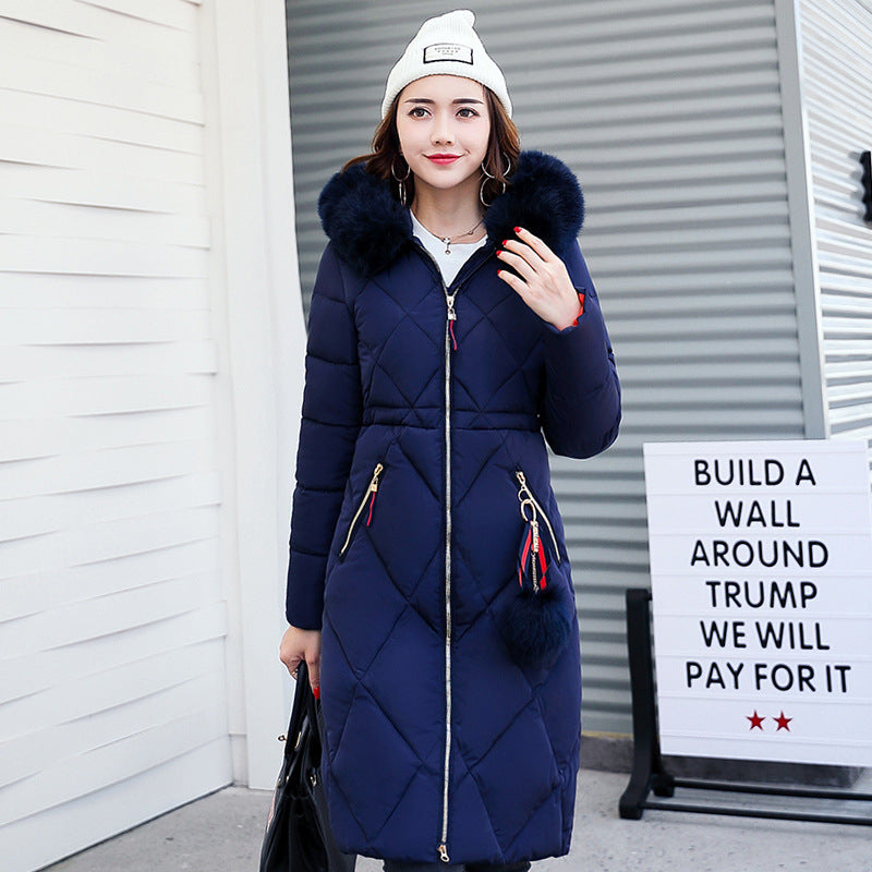 Long hooded padded down coat coat women - Alsy store