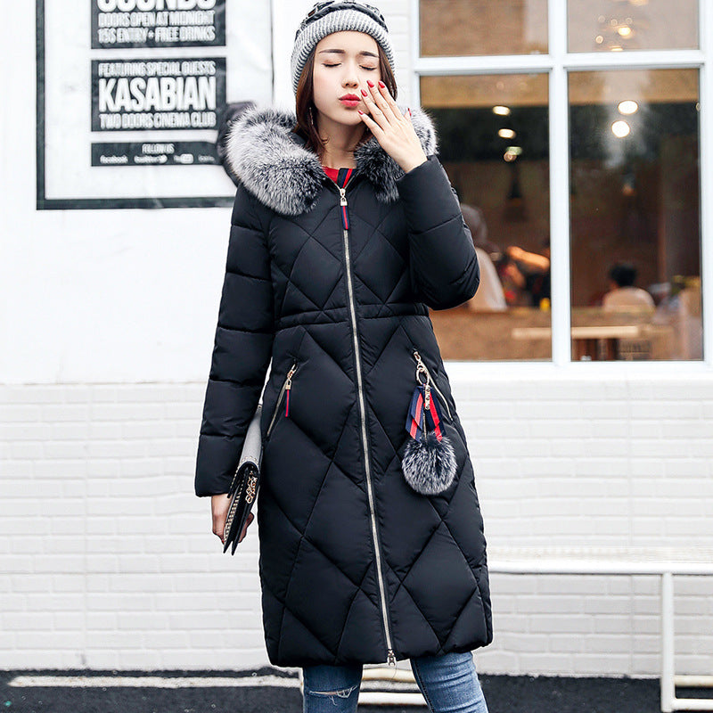 Long hooded padded down coat coat women - Alsy store