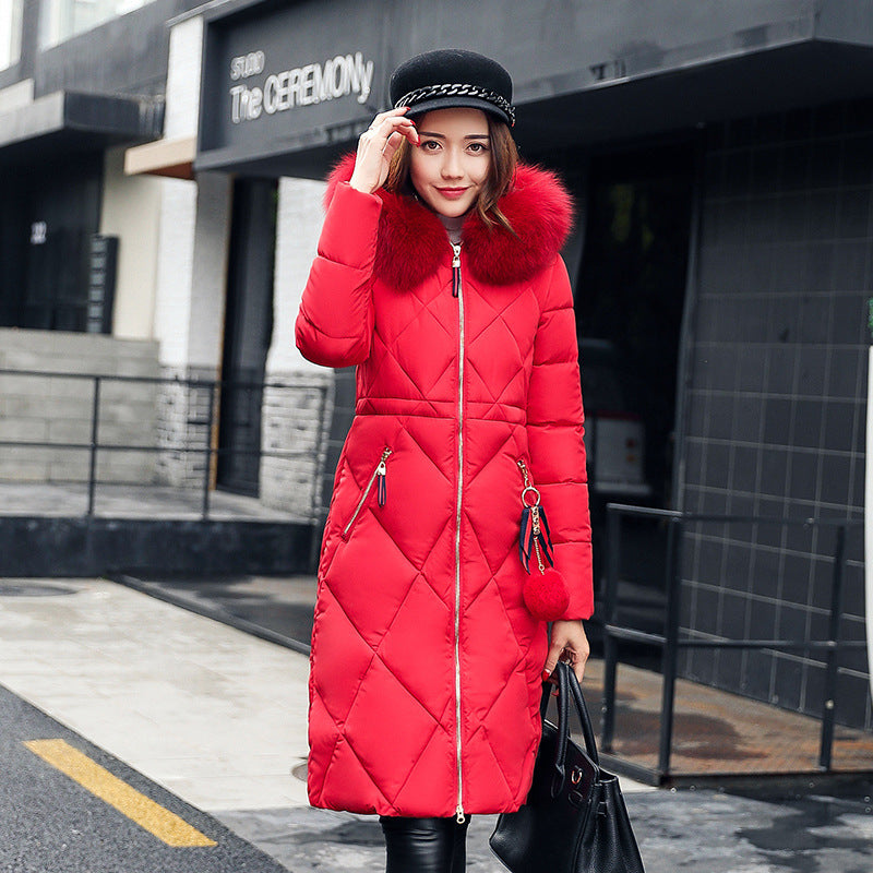 Long hooded padded down coat coat women - Alsy store
