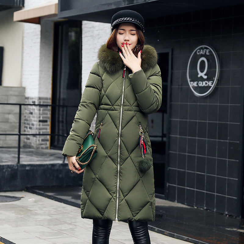Long hooded padded down coat coat women - Alsy store