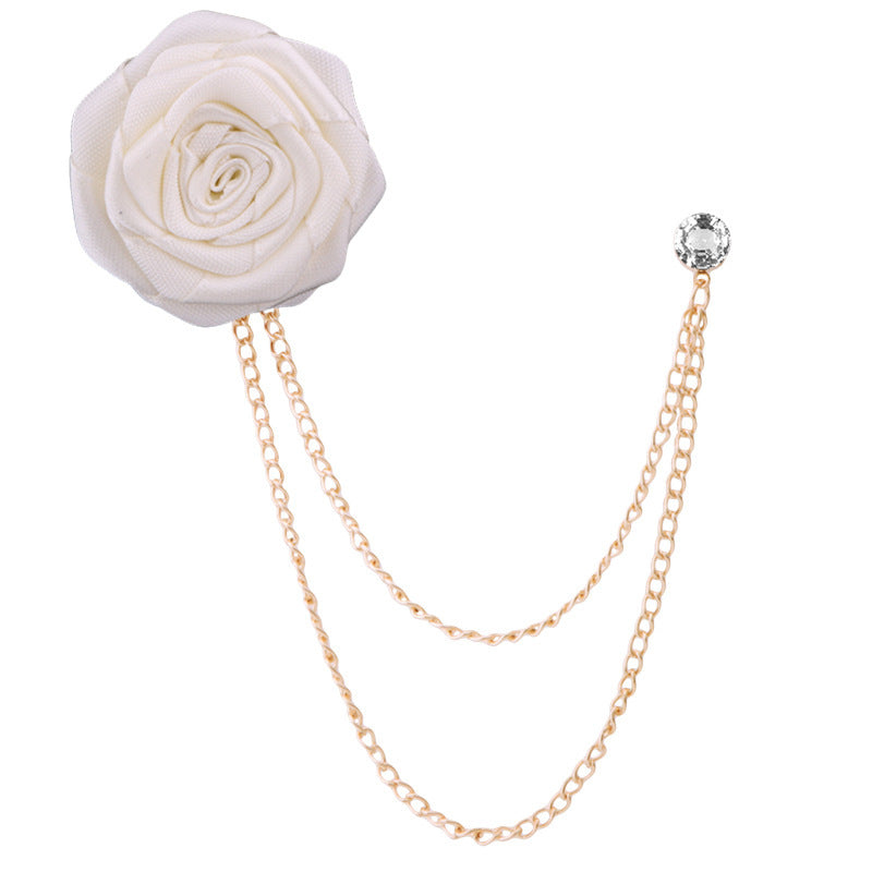 Fashion Handmade Rose Brooch Tassel Men Suit - Alsy store