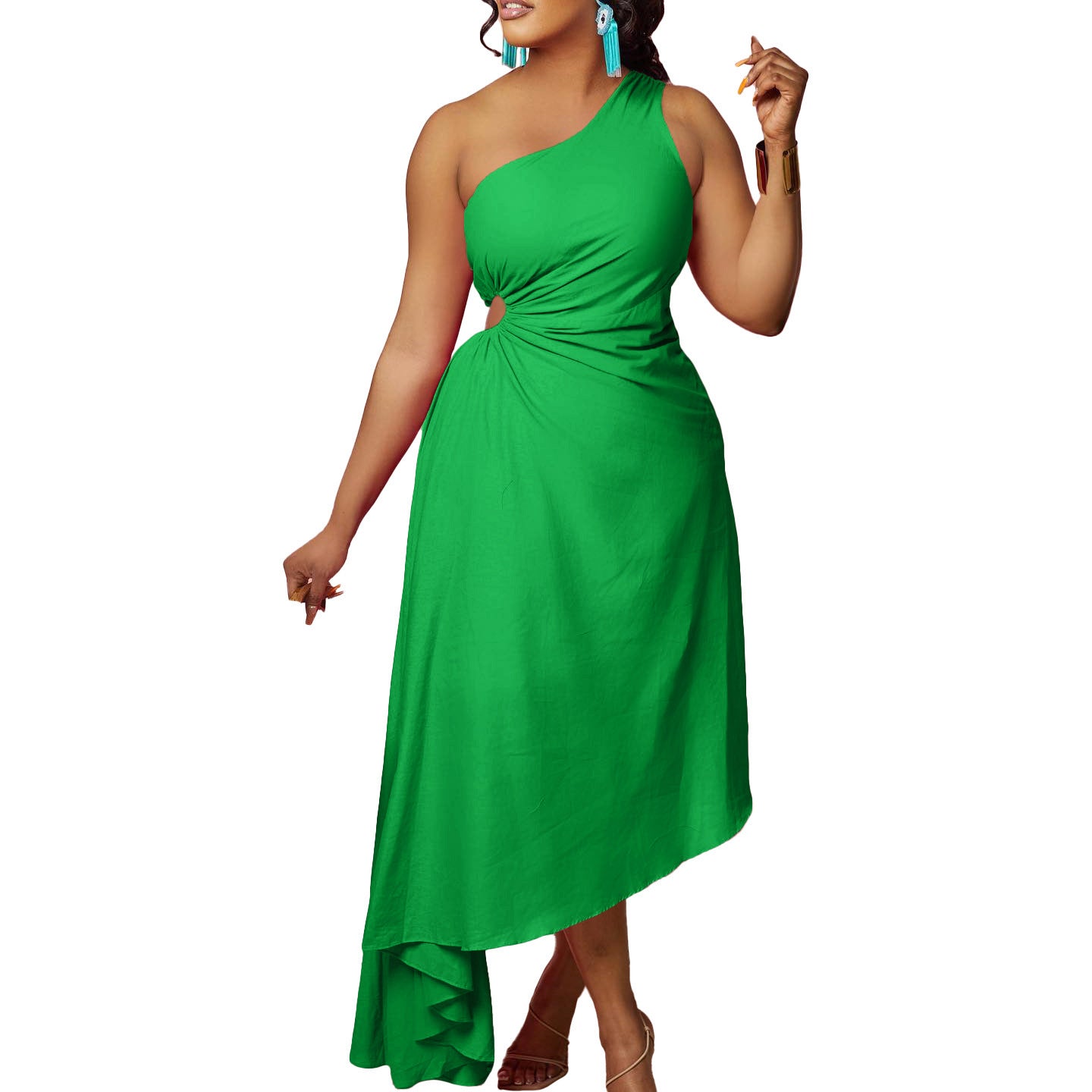 Fashionable Diagonal Shoulder Dress For Women - Alsy store