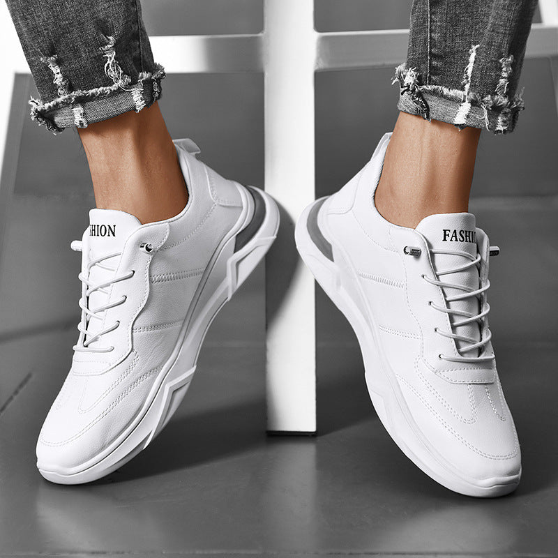 Sneakers Leather Round Toe Fashion Shoes Men Alsy store