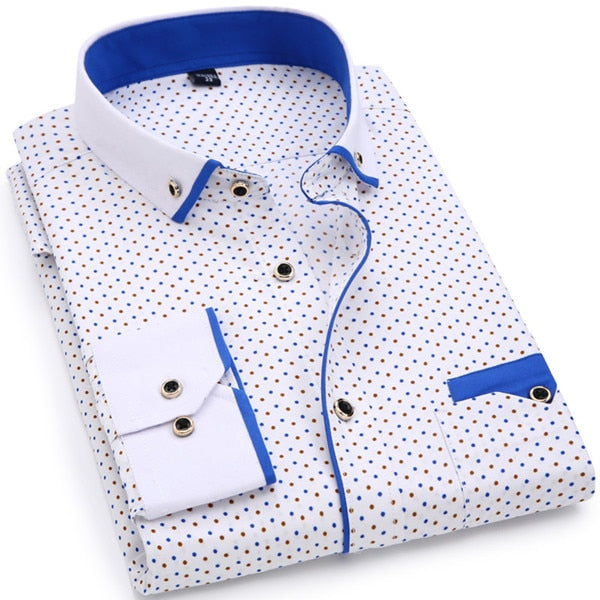 Men Fashion Casual Long Sleeved Printed shirt Slim Fit Male Social Business Dress Shirt Brand Men Clothing Soft Comfortable eprolo