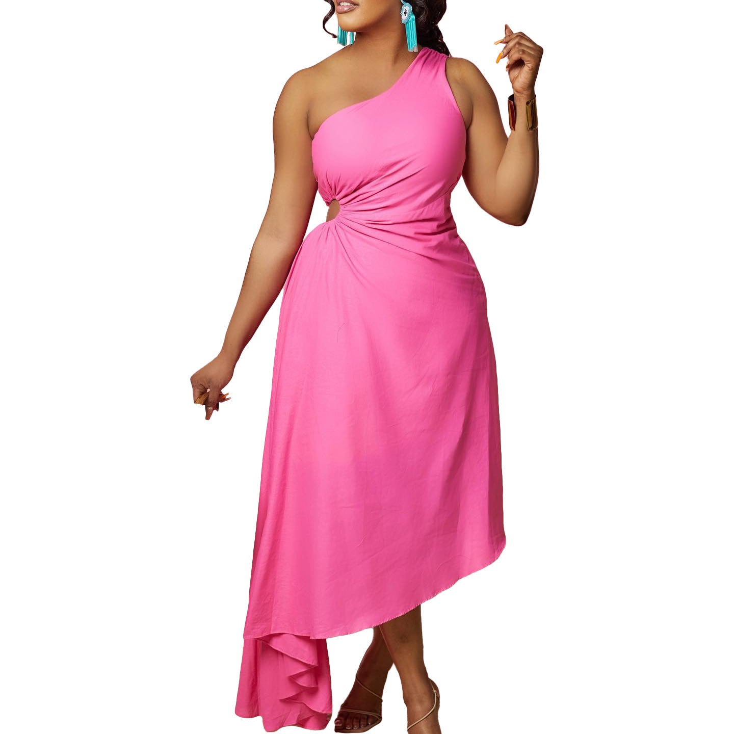 Fashionable Diagonal Shoulder Dress For Women - Alsy store