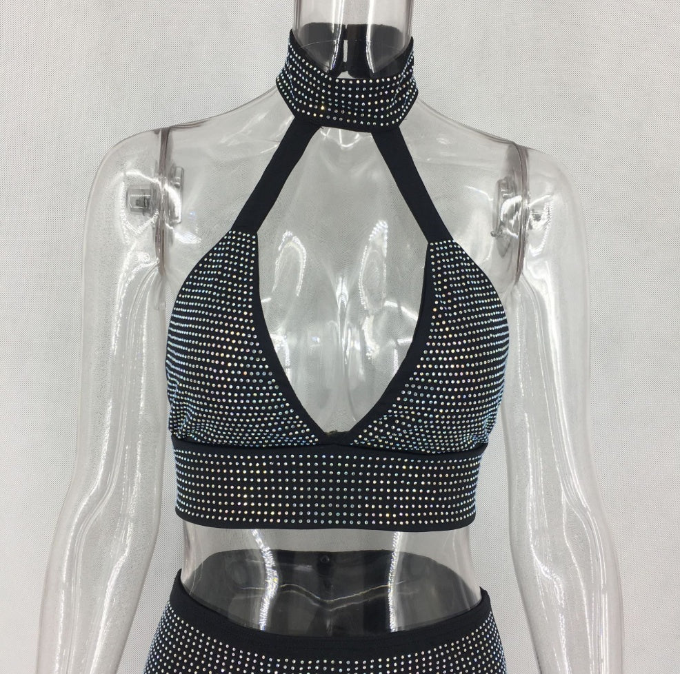 Women Diamonds Two Piece Set Dress - Alsy store