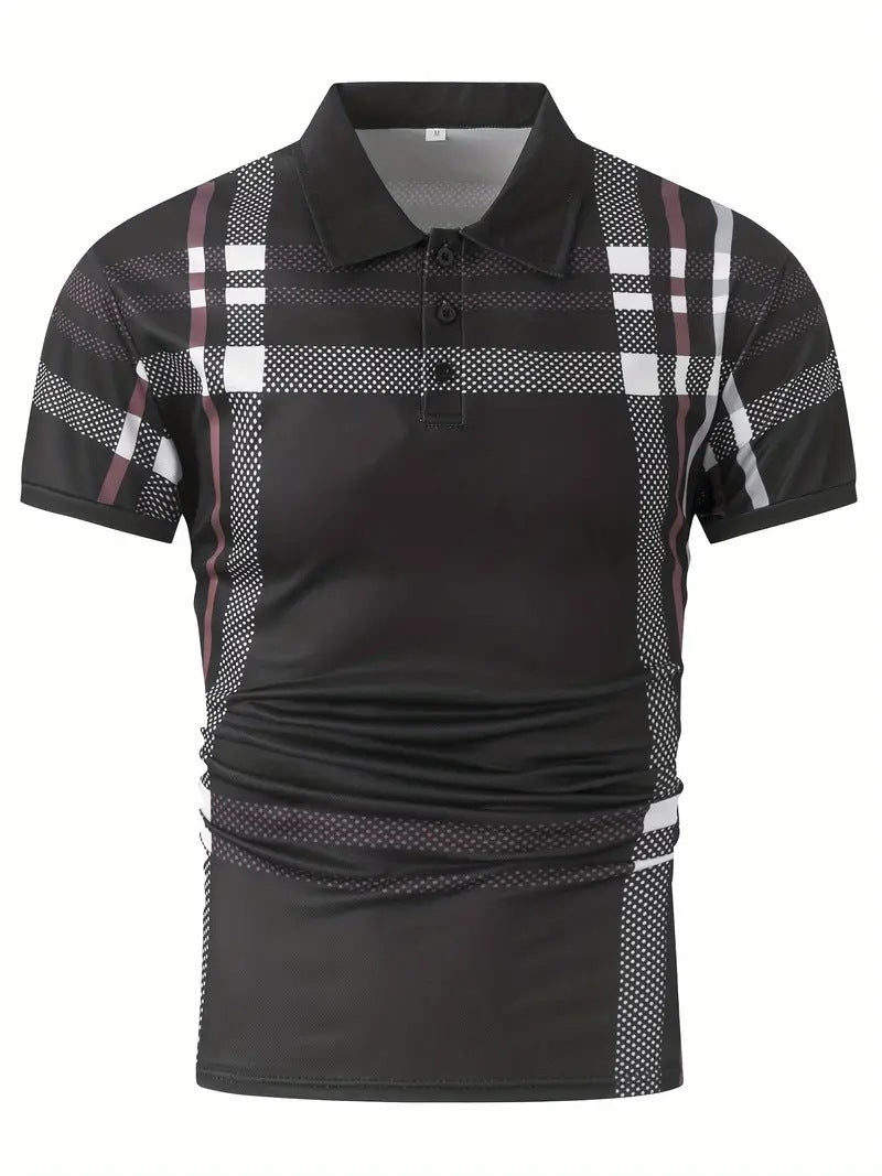 Business Plaid Slim Fit Polo Shirt - Alsy store
