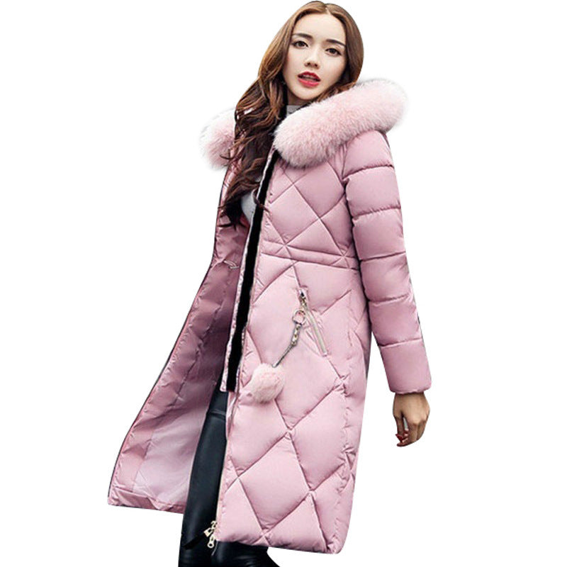 Long hooded padded down coat coat women - Alsy store