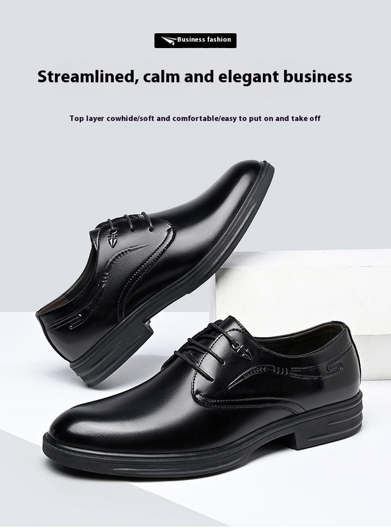 Men's Business Leather Shoes Men's Black Casual Genuine Cowhide Formal Wear Korean Fashion Shoes Alsy store