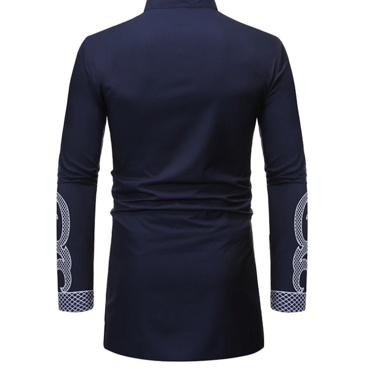 African Dashiki Robe Print Dress Shirt Men Hipster Hip Hop Casual - Alsy store