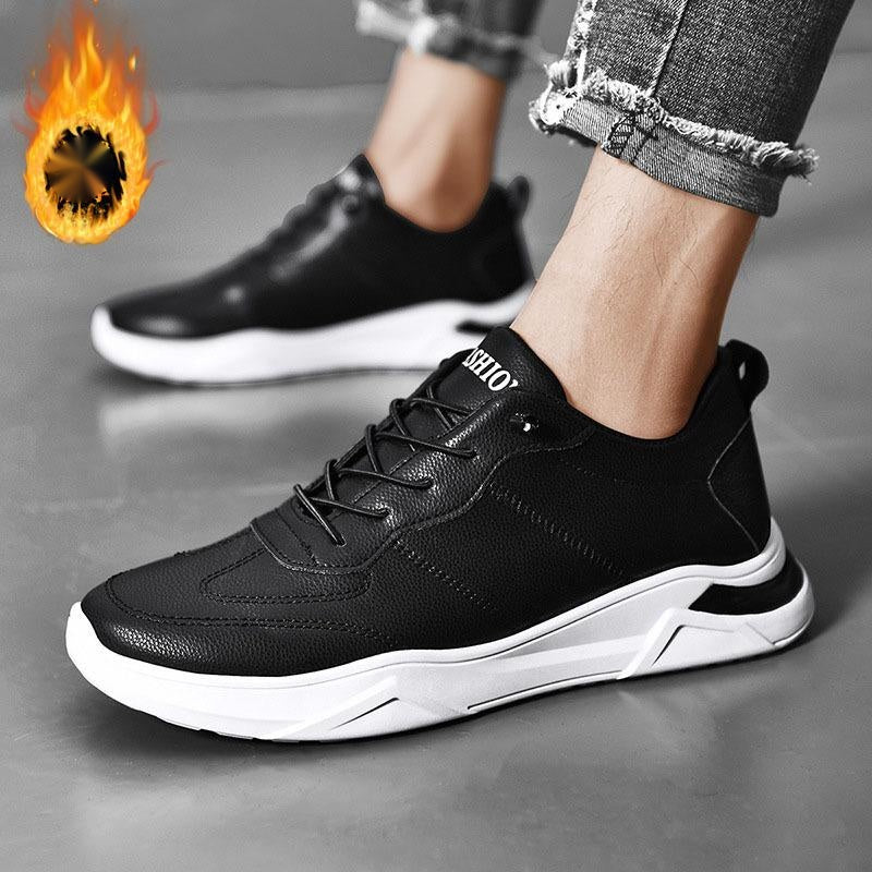 Sneakers Leather Round Toe Fashion Shoes Men Alsy store