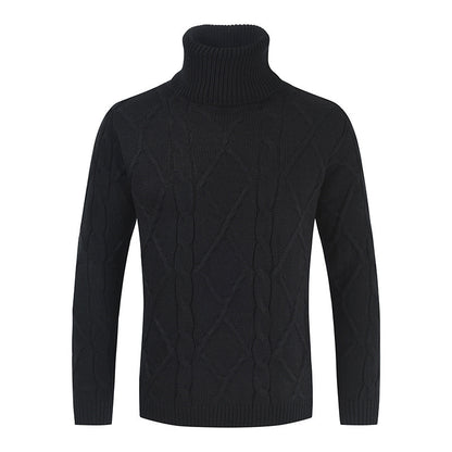 Turtleneck Sweater Men Loose Solid Color