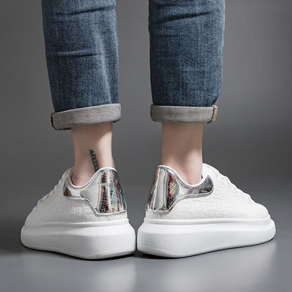 White shoes for women, Korean version Instagram for students, thick soled sports shoes for women, casual sponge cake shoes for women