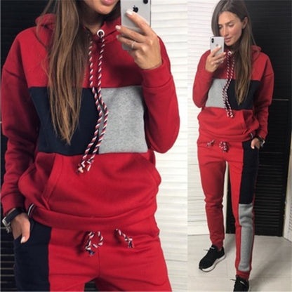 Women Autumn Causal Set Lady Two Piece Suit Tops And Pants