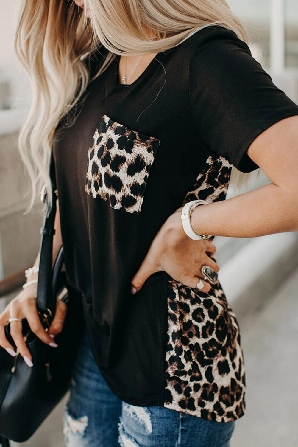 Leopard print short-sleeved T-shirt - Alsy store