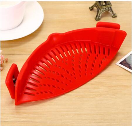 Silicone Clip-on Pot Pan Bowl Funnel Oil Strainer