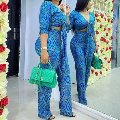 African Women Fashion Tops And Pants Set - Alsy store