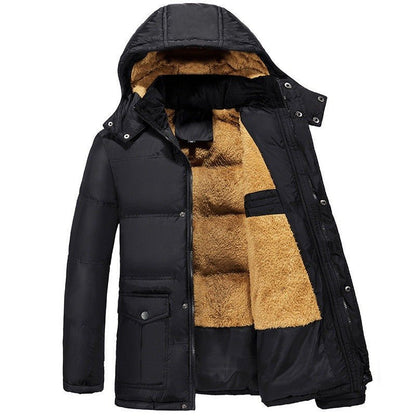 Clothing plus velvet padded jacket men winter - Alsy store