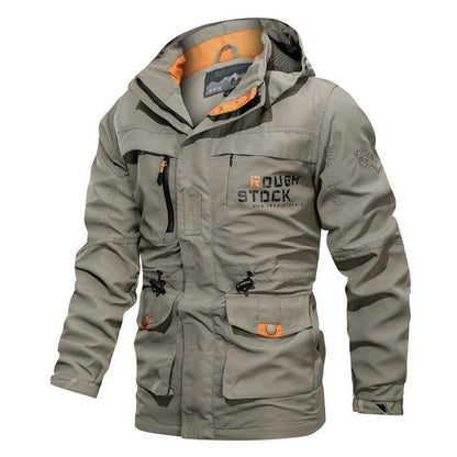 Cross-border Alsy jacket men's mid-length casual outdoor hooded plus size jacket men's jacket spring and autumn - Alsy store