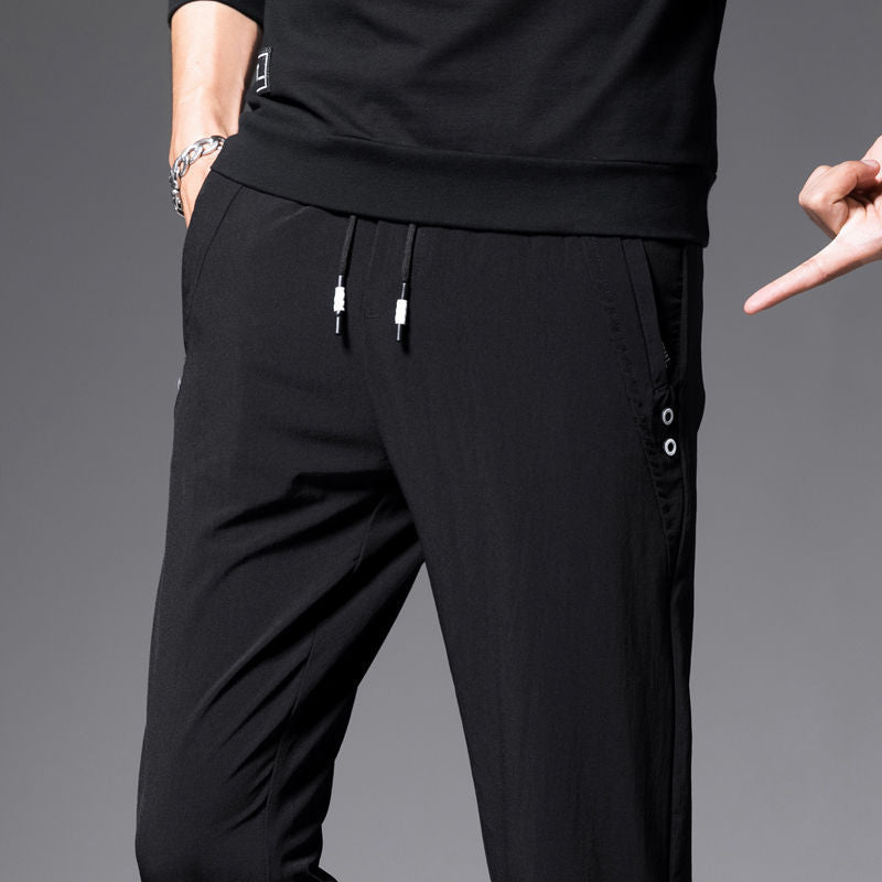 Thin Men's Casual Pants, Men's Slim Pants, Men's Korean Style Trendy Sports Pants, Men's Trousers, Loose Feet - Alsy store