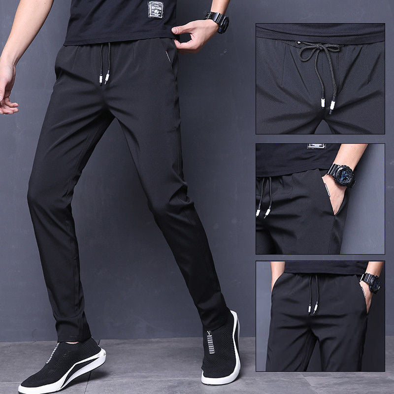 Thin Men's Casual Pants, Men's Slim Pants, Men's Korean Style Trendy Sports Pants, Men's Trousers, Loose Feet - Alsy store