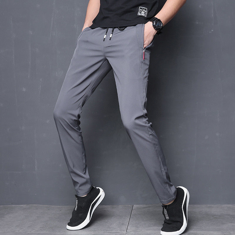 Thin Men's Casual Pants, Men's Slim Pants, Men's Korean Style Trendy Sports Pants, Men's Trousers, Loose Feet - Alsy store