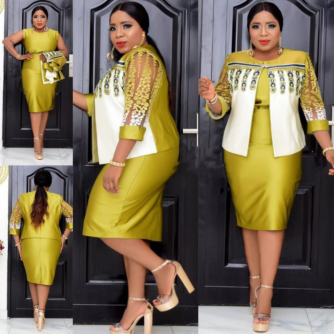 New Big Size Mom Dress Small Suit