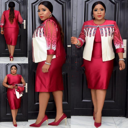 New Big Size Mom Dress Small Suit