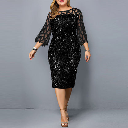 Party Dresses Sequin Plus Size Women's Sexy Night Club Dress - Alsy store