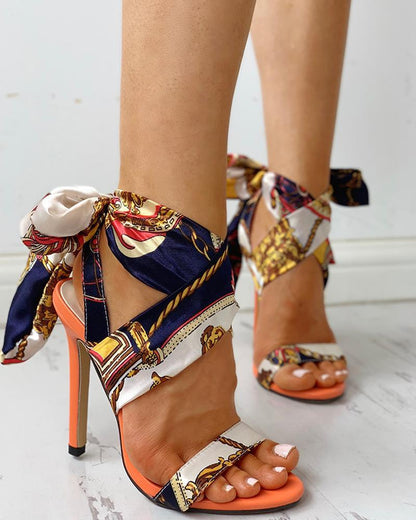 Strappy high heel sandals