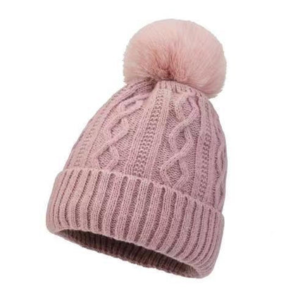 Woolen Cap Women's Autumn Winter Ear Protection Fur Ball Pullover